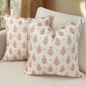 X2025 Makkey Decorative Vintage Burlap Linen Throw Pillow Covers Pack Of 2 Modern Farmhous