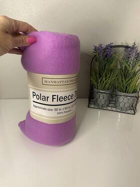 715-2000 Manhattan Heights Polar Fleece Throw Blanket 50x60in Purple Polyester
