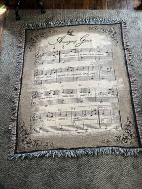 Manual Woodworker 725734736888 Tapestry Throw Amazing Grace Sheet Music 50 X 60-inch