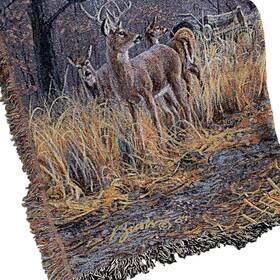 Manual Woodworkers 725734568670 Wildlife Deer Cotton Tapestry Throw Blanket 50x60 Inch New