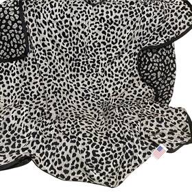 Manual Woodworkers 725734622570 Leopard Animal Print Large Decorative Throw Hemmed Edge Black Silver 52x72 Inch New