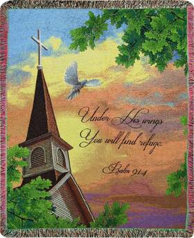 Manual Woodworkers 725734787064 Under His Wings You Will Find Refuge Tapestry Throw Blanket 50 Inch X 60 Nwt