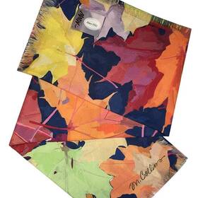 Manual Woodworkers 725734807083 Autumn Leaves Decorative Throw Blanket Orange Green Navy 50x60 Inch New