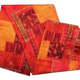 Manual Woodworkers 725734807977 Paisley Patchwork Decorative Throw Blanket Pink Orange 50x60 Inch New