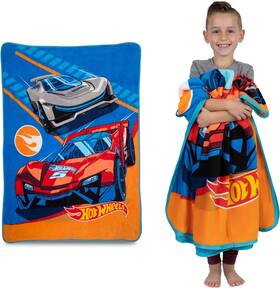 A39668 Manufacturing Company Inc Kids Bedding Super Soft Micro Raschel Throw 46 In X 60 Hot Wheels