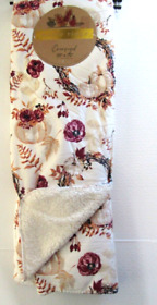 2424454 Maple Ridge Oversized 50 In X 70 Autumn Velour Pumpkin Floral Throw New Tags