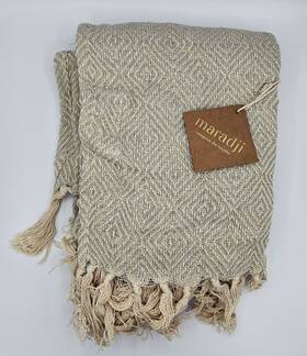 Maradji Home 664910003710 Billy Losanges Ciel Cotton Luxury Throw Blanket New With Tags