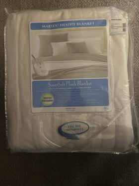 Martex 026705349251 Heated Blanket Electric Queen Size 84 Inch X90 Dual Control Nos