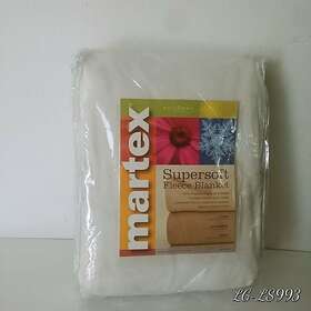 Martex 027399034249 Super Soft Fleece Blanket Full/queen Ivory Bedding Throw