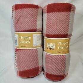 Martha Stewart 094069201065 Fleece Throw Oversized 50 Inch X70 Set Of 2 2007 Kmart
