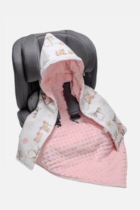 Csbk01 Martrade Ecomm Cotton Pacifier Clip - Car Seat Swaddle Blanket Minky Dot Blush Pink