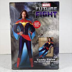Marvel 190604085838 Future Fight Captain Fleece Throw Blanket With Sleeves