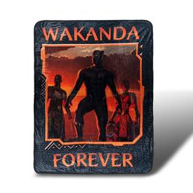 Marvel 670711174354 Black Panther Wakanda Forever Lightweight Fleece Throw Blanket 45 X 60 Inches