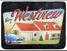 Marvel 670711190576 Wandavision Welcome To Westview Super Soft Fleece Throw Blanket New