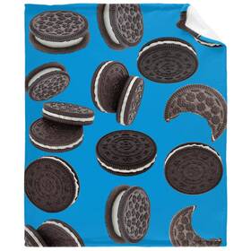 Matchastar 739350485353 Chocolate Cookies Blue Super Soft Flannel Throw Blankets For Bed Sofa Couch G