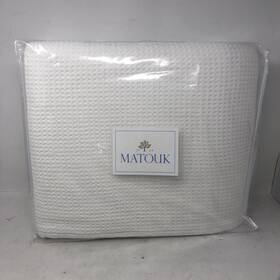 M308 Matouk 728455302837 Chatham King Waffle Blanket White 114 Inch X 99 Rafael Interiors