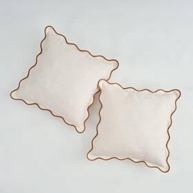 Mod-20240722 Mayler Yee Scalloped Throw Pillow Covers Set Of 2 For Living Room Cotton And Linen Boho