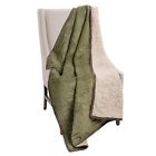 Meadow Creek Woolrich Throw Blanket 50 X 68 Olive Faux Suede Leather Nwt 090037976157