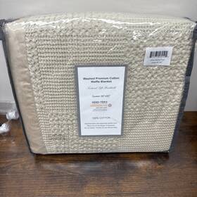Meadow Park 711271169104 Cotton Waffle Blanket With Sateen Binding - Full/queen Size Lightweight And