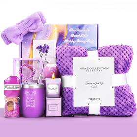 Meinesqis 737494757812 Gifts For Women Momlavender Spa Flannel Blanket Gift Set Mothers D