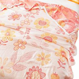 Couch100 Meju 774665005051 Floral Pink Cute All Season Muslin Blanket Throw For Bed Sofa Couch100% Combed C