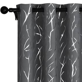 Tysc-g2-gr-5284 Melodieux Thermal Insulated Room Darkening Blackout Curtains For Living
