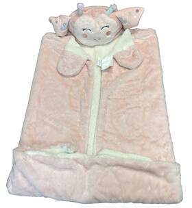 Members Mark 195925630798 Kids Hooded Throw Butterfly Pink 50x40 Inch Faux Fur Hand Pockets