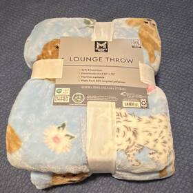 936854780 Members Mark Velvet Plush Throw Blanket 60x70 Polyester Floral Dogs