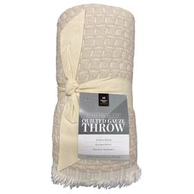 193968323288-p Members Mark Cl Oversized 60 Inch X 70 Quilted Gauze Cotton Blend Throw Blanket