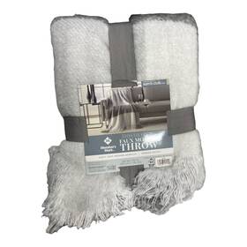 193968244590-p Members Mark Ny Faux Mohair Oversized 60 Inch X70 Throw Blanket With Fringe Gray