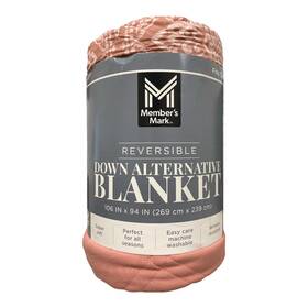 193968293963-p Members Mark Ny Super Soft Down Alternative Reversible Blanket Rose