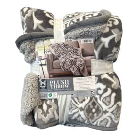 193968297589-p Members Mark Ny Super Soft Velvet Reversible Plush Sherpa Throw 60in X 70in