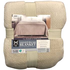 193968297688-p Members Mark Ny Luxurious And Soft Herringbone Velvet Plush Blanket 106 Inch X94