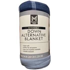 193968299002-p Members Mark Ny Super Soft Down Alternative Reversible Blanket 106 Inch X94 Plaid