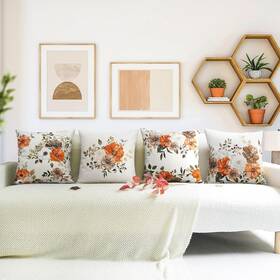 Js-1029 Merrycolor Farmhouse Flower Decorative Throw Pillow Covers 18x18 Inch Set Of