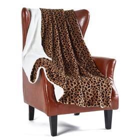 Merrylife 971098791245 Cheetah Sherpa Throw Blanket Leopard Print Plaid Couch Ultra-plu