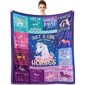 Metawu 072162334348 Horse Gifts For Kids Girls Women Blanket Lovers Gift Just A Girl Who