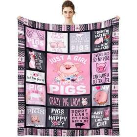Metawu 072162334409 Pig Gifts For Girls Cute Blanket Pink Throw Lovers Gift J