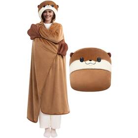Medo000wea0999c2 Mewaii Wearable Otter Blanket Hoodie Cozy Flannel Gift For Men Women
