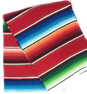 Mexitems 680044988276 Large Mexican Blanket Colorful Serape 84 X 60 Pick Your Color Red