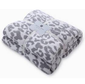 Mh Mylune Home 51x63 Graysherpa Ultra Soft Micro Plush White Grey Leopard Throw Inche