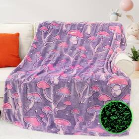 Miboi 648564283585 Mushroom Throw Blanket For Adult Girls - Gifts Women Cute Glow I