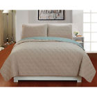 84045602 Mic1t 6 -4742 Duck River Textile Mia Taupe Reversible Coverlet Set 840456047422