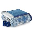 Micro Flannel Heated Comforter Electric Queen Size Polyester In Smokey Mt. Plaid