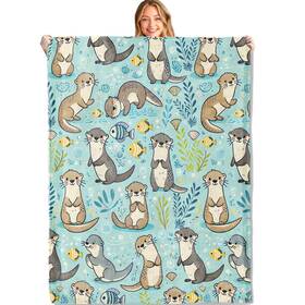 56rfg4bzr4y138 Miepos 60x80 Inch Cute Otter Throw Blanket Ultra Soft Cozy Lightweight Flannel