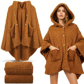 Fen-mindsoft-1324 Mindsoft 2 Pcs Wearable Blanket Sherpa Fleece Shawl For Women Cozy Gifts Mom Winte