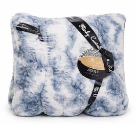 62629718 Minky Couture Plush Faux Fur Throw Blanket 50x60 Denim And Cream Adult New