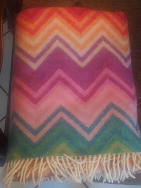 Missonihome 051275550457 Missoni Home Ynez Wool Throw Blanket Multi Color Chevron Italy