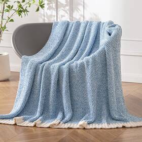 B0d8fvrwcz Miulee Blue Super Soft Knit Throw Blanket Twin Size Fluffy 60x80 Inch Couch Bed