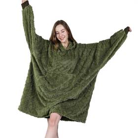 Mizzeo 631851857613 Oversized Microfiber Wearable Blanket Hoodie For Adults - Cozy Green